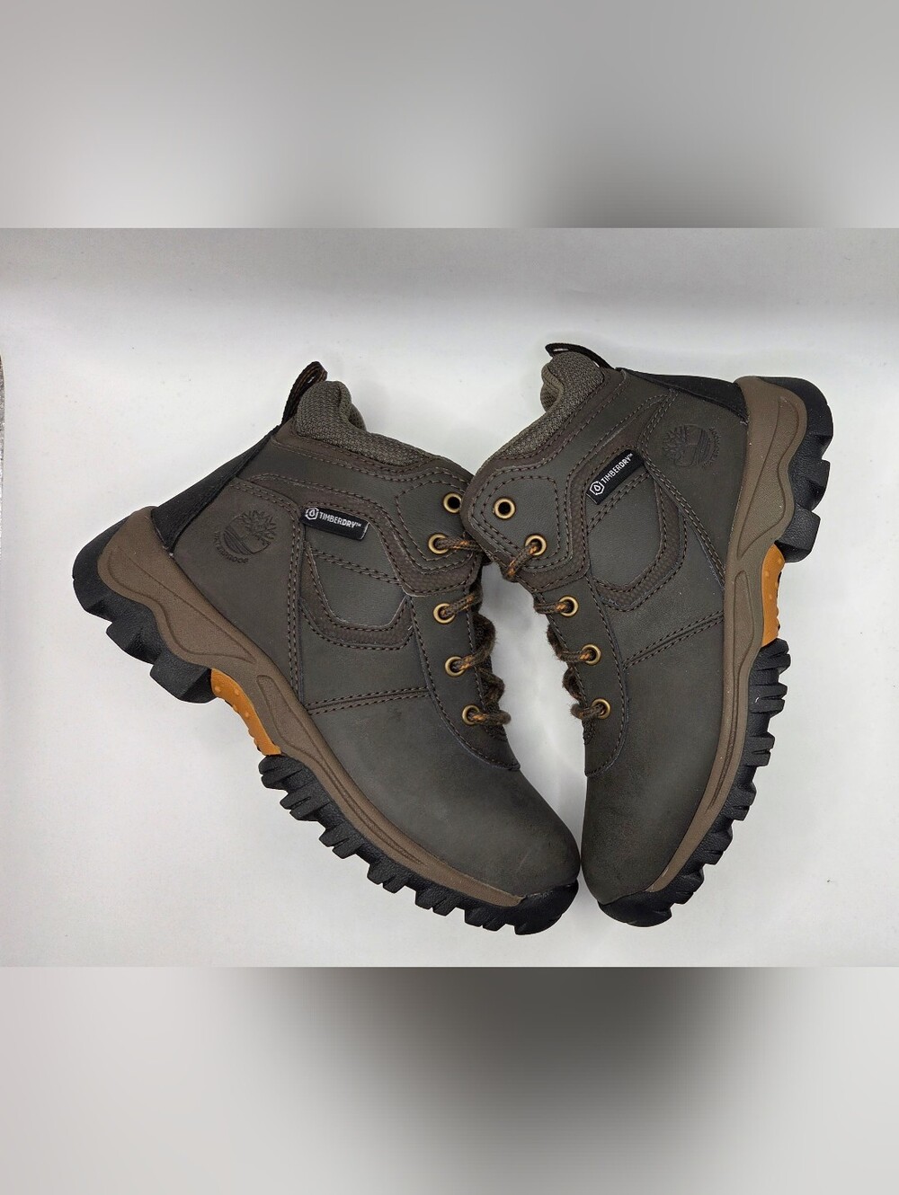 Timberland Kids Mt.Maddsen Waterproof Mid HIker Dark Brown Full Grain Leatger